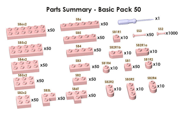 Jekca Sculptor Basic Pack 50 - Pink#1895