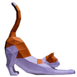 Stretching Cat 3D Paper Model