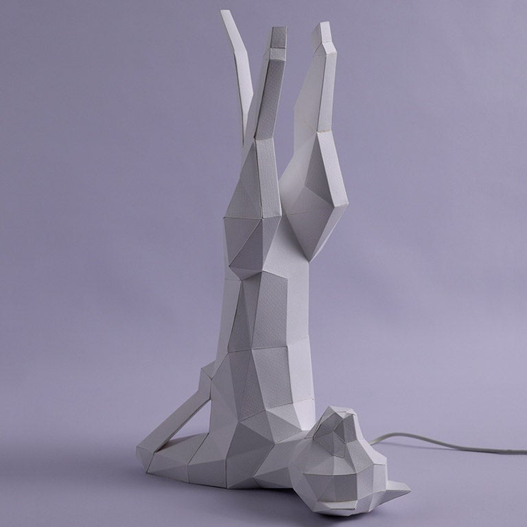 Yoga Cat 3D Paper Model, Lamp